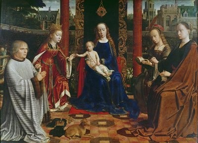 Die Jungfrau und das Kind mit Heiligen und Stifter, 1523 von Gerard David